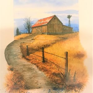 'Red Roof Barn' Watercolor Print - Dan Murphy