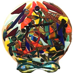 Dichroic Glass Abstract Standing Suncatcher- Jennifer Strickland