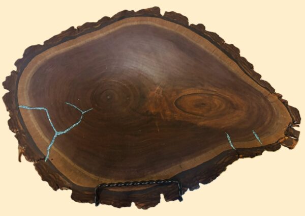Black Walnut Turquoise Inlay Platter - Steve Ramsey