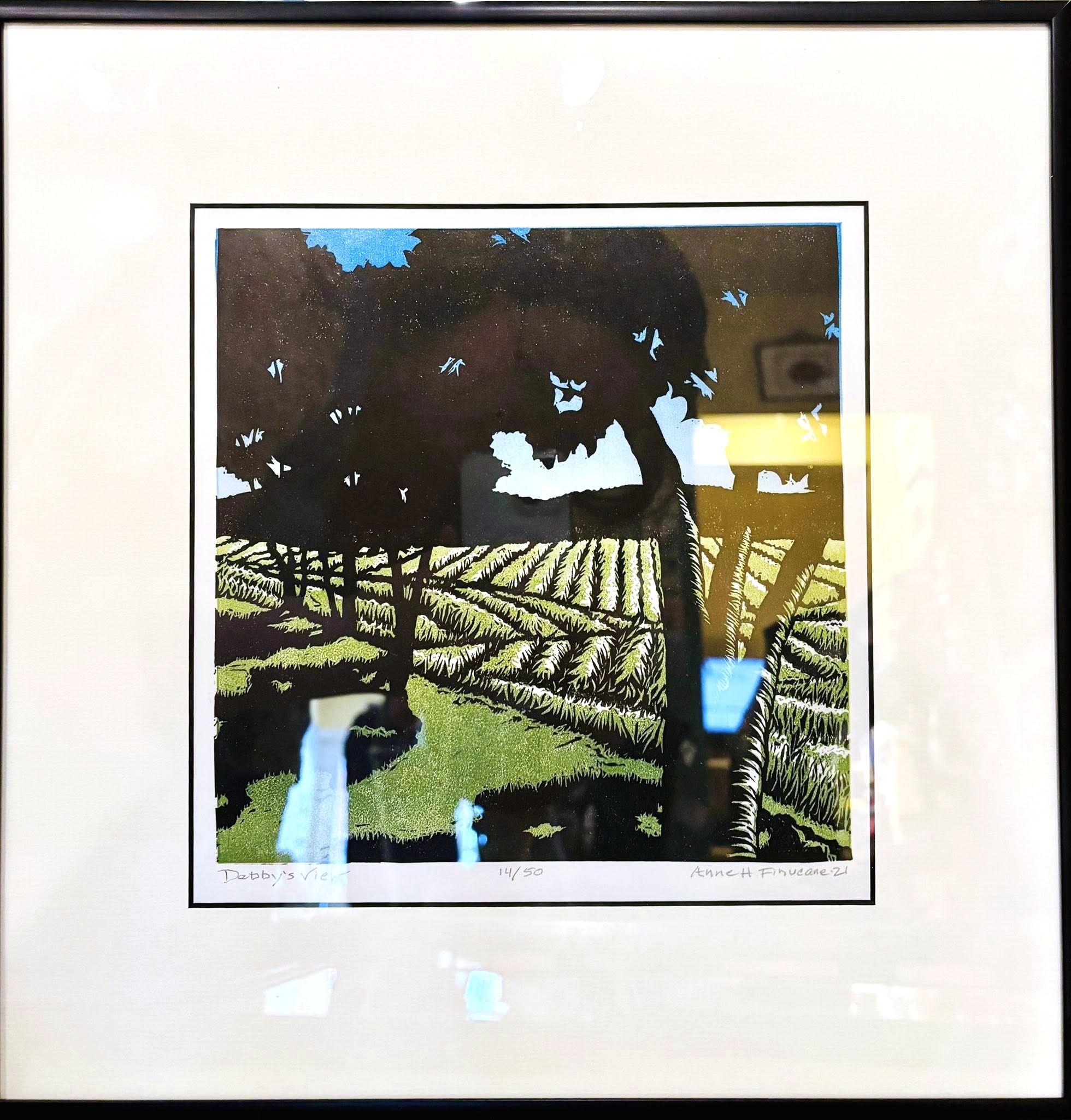 'Debby's View' Linocut Print- Anne Finucane