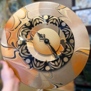 Orange Cream Vinyl Record Clock - Deborah Dickinson