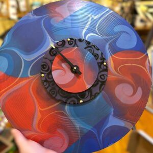 Red & Blue Vinyl Record Clock - Deborah Dickinson