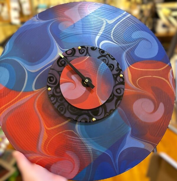 Red & Blue Vinyl Record Clock - Deborah Dickinson