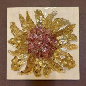 Glass Sunflower on Wood - Valerie Main