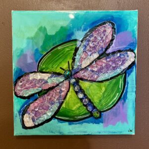 'Dragonfly' Glass Mixed Media Art - Valerie Main