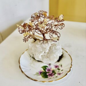 Citrine Tree on Quartz with Mini Ceramic Dish - Krista Vega
