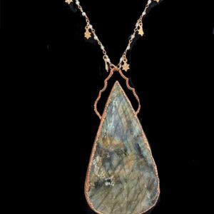 Giant Labradorite Teardrop Necklace - Rebecca Burrell