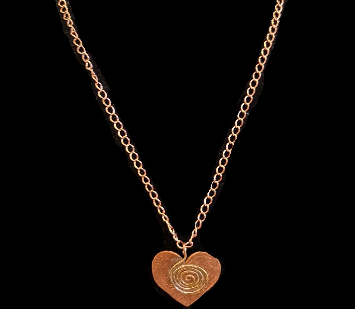 Copper Spiral Heart Necklace - Noralie Katsu