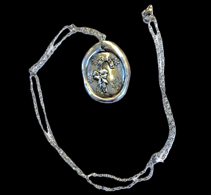 Candy Cane Snowflake Necklace - Michelle Arsenault