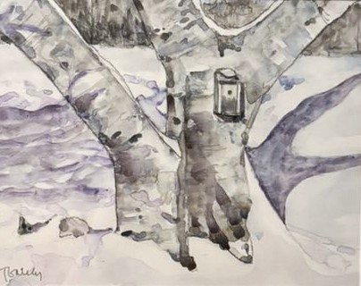 'Big Birch' Original Watercolor - Tom Gately