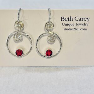 Garnet Hoop Earrings - Beth Carey