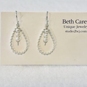Sterling Pearl Teardrop Earrings - Beth Carey