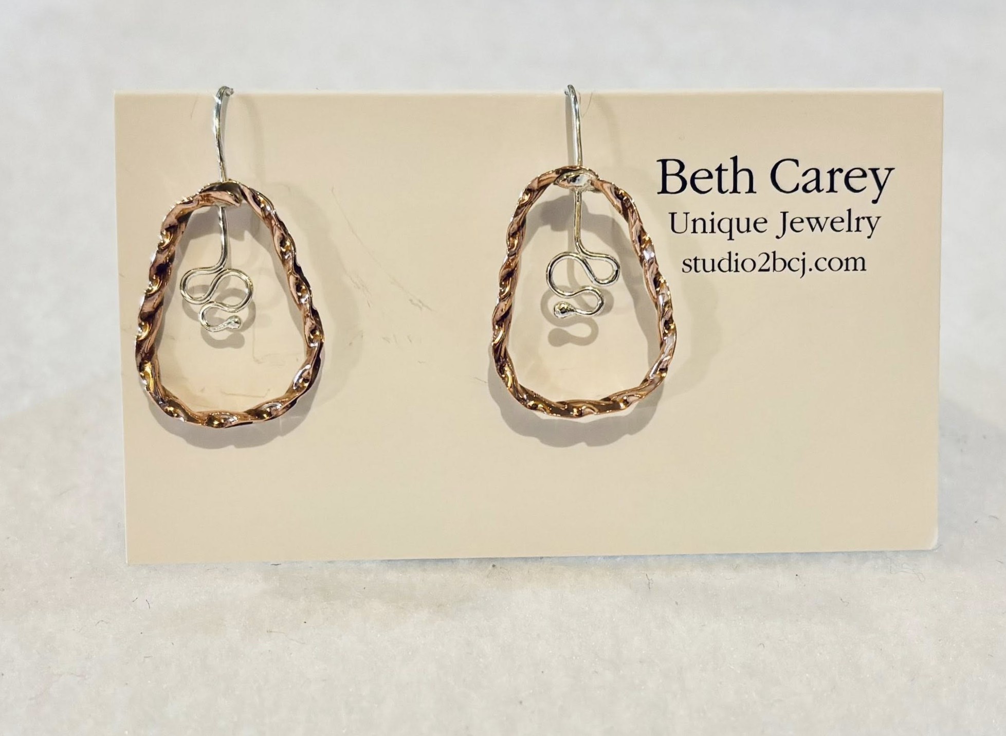 Copper Fold Formed Earrings - Beth Carey