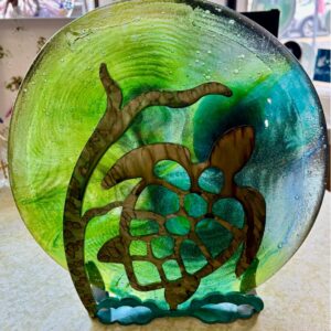 Sea Turtle Metal and Glass Display - Jennifer Strickland