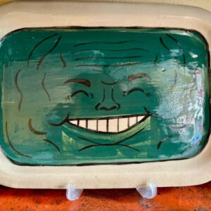 Green Face Pottery Tray - Spencer Dofflemyer