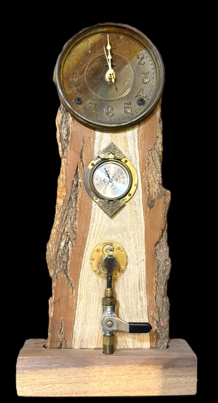 'Sassafras Clock' Mixed Media Assemblage - Mary Masterilli