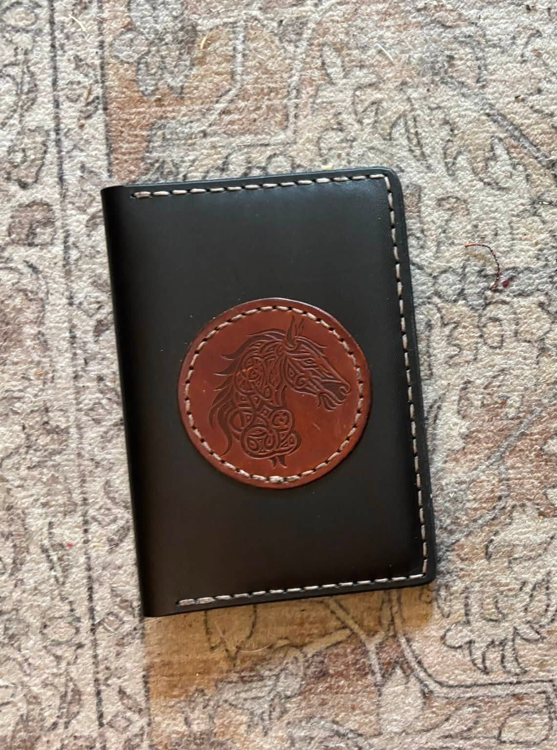 Brown Passport Cover with Horse Emblem - Kevin Firmin